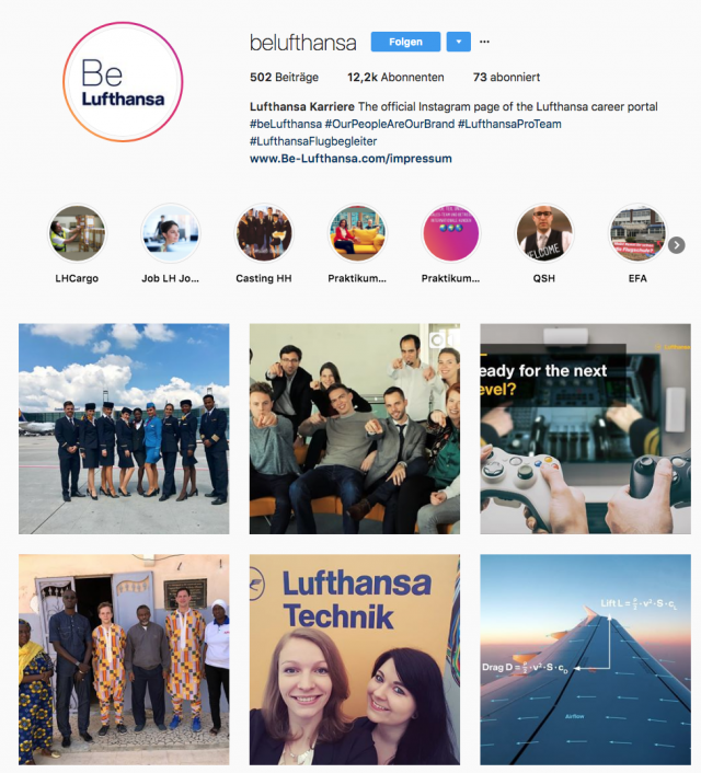Lufthansa Instagram Overview