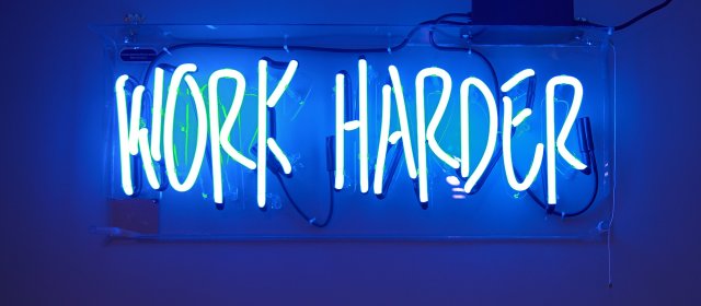 neon sign work harder